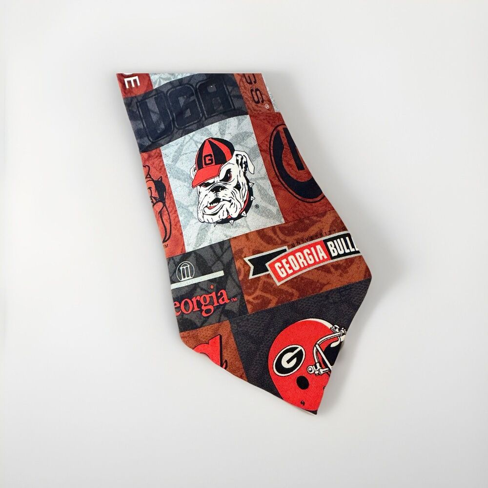 Georgia Bulldogs UGA Eagle Neckwear Tie Silk Black Red White Football Basketball
